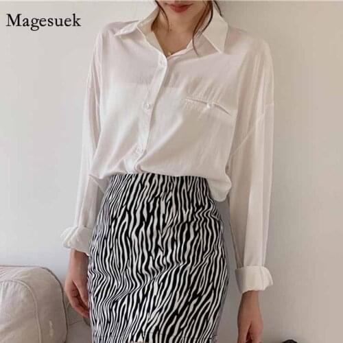 Korean Loose Women Casual Tops Button Cardigan Women Shirts 2020 New Women Solid Long Sleeve Chiffon Blouse Feminina Blusa 11289