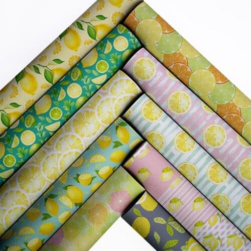 Fruit Leather Sheets Synthetic Leather Printed Vinyl DIY Handbags Supplies Bows Making Material 22*30cm/A4 1mm L13701