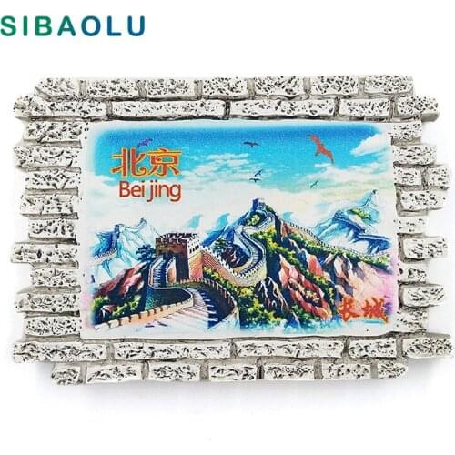 Great Wall in Beijing craft fridge magnet for children souvenir tourism Resin stickers on the refrigerator Magnetic Home decor