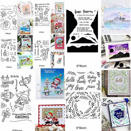 Merry Christmas Santa Deer Tree Hat Snowman Winter Human Animals Letter Clear Silicone Stamps Make Festival Cards DIY Stamp 2020