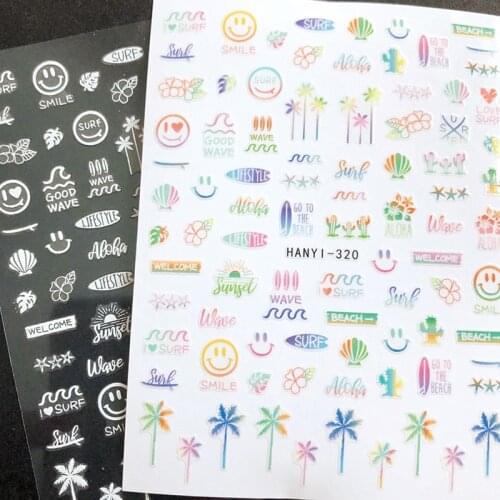 NEWEST summer design 3d nail art sticker hanyi-319-320