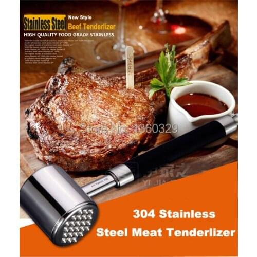 European Novelty Cooking Tools 304Stainless Steel Needle Meat Steak Tenderizer Two-sided Hammer Kitchen Utensil Tools Accessory