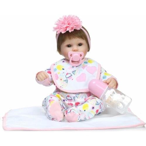NPK Latest new 43cm Silicone Reborn Boneca Realista Fashion Baby Dolls For Princess Children Birthday Gift Bebes Reborn Dolls