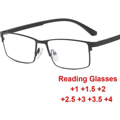 New Anti Blue Light Reading Glasses Fashion Fatigue Protection Blocking Black Goggles Eyeglass Square Metal Frame Flat Mirror