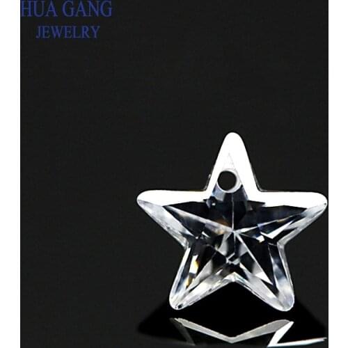Single Hole AAAAA Star Shape White Cubic Zirconia Stone For Jewerly Making 4x4~10x10mm High Quality CZ Free Shipping