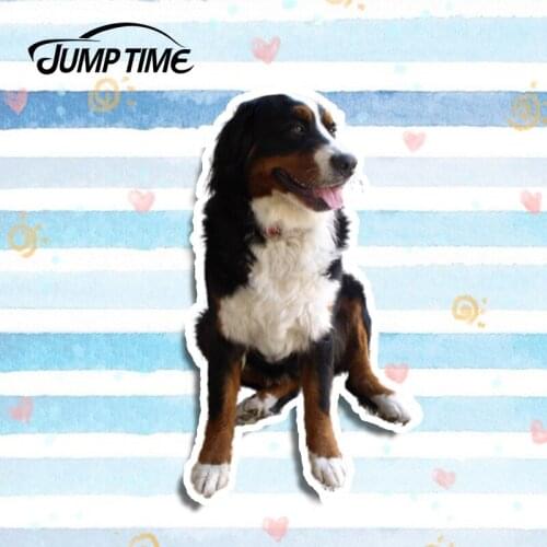 Jump Time 13cm x 7.8cm Bernese Mountain Dog Animal Decal Funny Cute Car Styling Sticker Motorcycle Laptop Decal Accessories