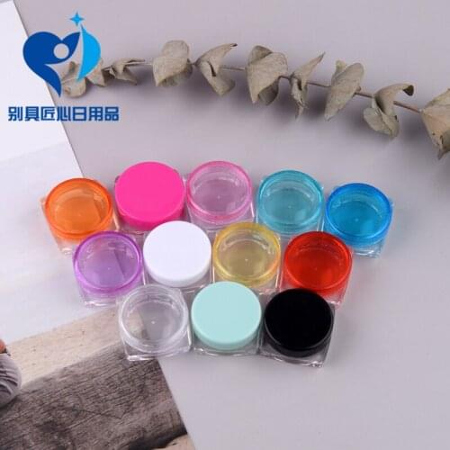 2g PS Plastic Cosmetic Jar Empty Eyeshadow Case Face Cream Bottles Glitter Container Eyeshadow Round Square Shape Beauty Tool