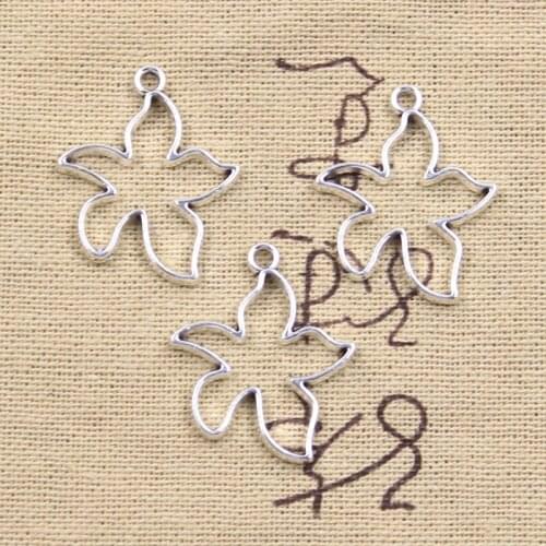25pcs Charms Star 27x23mm Antique Silver Color Pendants DIY Crafts Making Findings Handmade Tibetan Jewelry