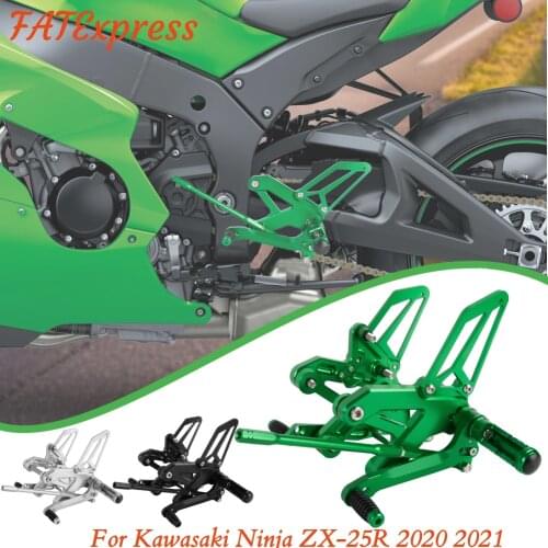 For Kawasaki Ninja ZX-25R 2020-2021 CNC Aluminum Adjustable Rearset Footrests Foot Rest Pegs ZX25R ZX 25R Motorcycle Accessoies