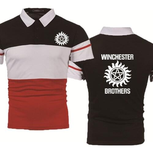 Supernatural polo shirt Winchester Brother Printed Harajuku Summer New Fashion Harajuku hip hop Cotton Mens short sleeve