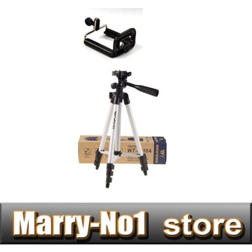 2 in1 WEIFENG WT3110A TF-3110A Tripod With 3-Way Head Tripod + Phone Holder Stand Clip For 5D2 5D3 5D D40 D7100 D90 D3100 DSLR