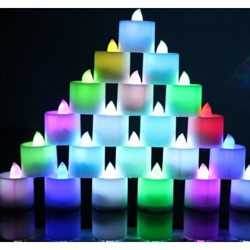 7 Color LED Changing Electronic Flameless Candle Lamp Home Party Decor J2Y