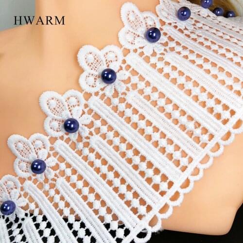 HWARM 10yard 8.6cm Handmade Screen Lace Sewing Trim DIY Arts Craft Fabric Window Curtains Wedding Ribbon With Beads Women Skirt