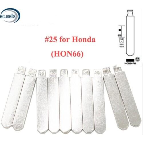 10pcs/lot, Universal Remotes Flip Blade 25# for KD Remote Key , NO.25 HON66FH Uncut for Accord Fit City New Odyssey for Acura