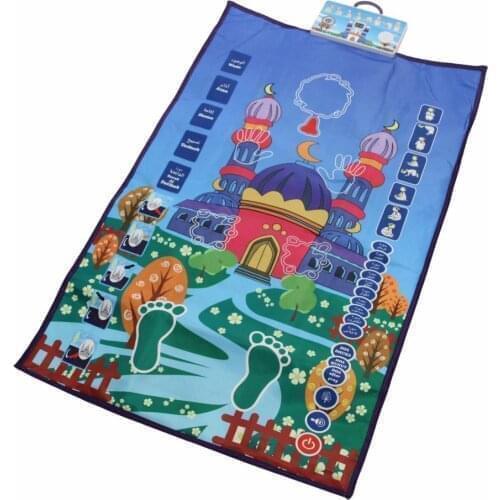 VIP Children Islamic Educational Interactive Muslim Prayer Rug Mat Carpet tapis de priere Islam Kids Praying Mats Worship Salat