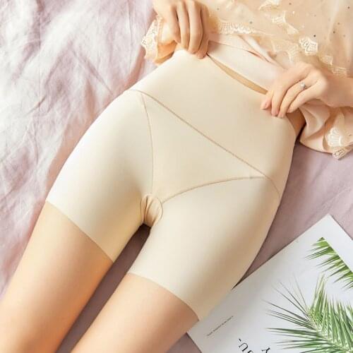 High Waist Women Summer Safety Shorts Pants Anti-empty Ice Silk Boxer Seamless Slim Boyshorts Pants Under Skirt Lingerie Shorts