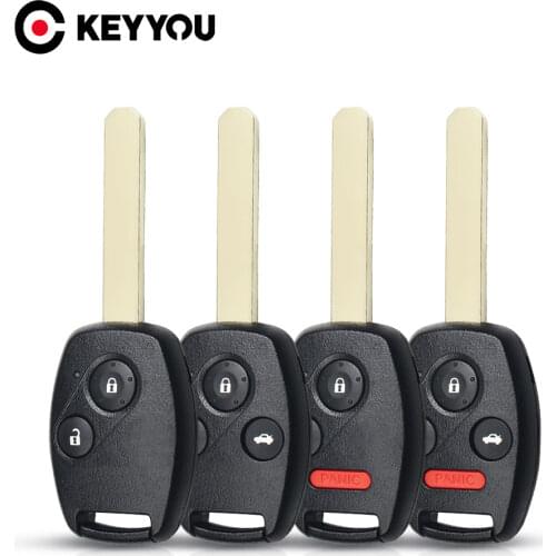 KEYYOU Replacement Remote Car Key Shell For Honda Accord Civic CRV Pilot Insight 2 2+1 3 3+1 4 Buttons Fob Auto Key Case Cover