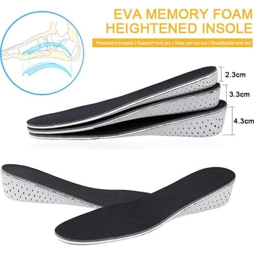 1 Pair Women Men Comfortable Height Increase Insole Unisex Insert EVA Memory Foam Insoles Shoes Full Hlaf Pad Cushion #SD