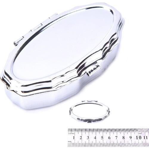 1pcs 2 Grid Moistureproof Medicine Holder Pill Storage Box 5.7*3.4*1.45cm Metal Oval Storage Box High Quality