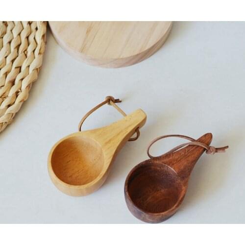 1Pc Small Acacia Wooden Spoon Scoop Tea Honey Coffee Condiment Salt Sugar Spoon Cooking Tools Kitchen Gadgets