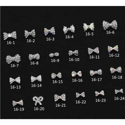 10pcs Nail Metal Alloy Jewelry Advanced Diamond Zircon Bow Elliptical AB Rhinestones Phototherapy Nail Accessories