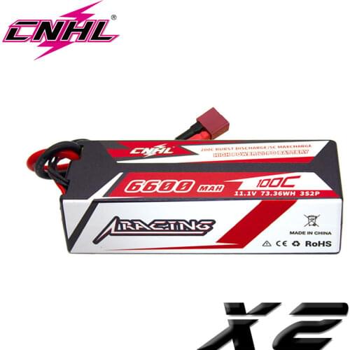 2UNITS CNHL Racing Series 6600MAH 11.1V 3S 100C Lipo Battery Hard Case with Deans Plug for RC Evader BX Car RC Truck RC Truggy