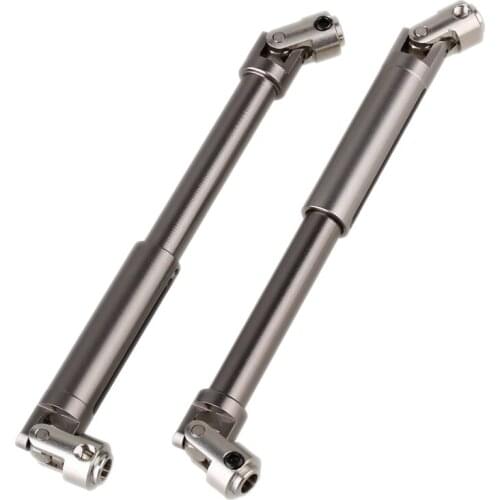 2pcs Titanium Color Universal Aluminium Scx0016 Drive Shaft For Axial Scx10 Electric 4wd For Rc1:10 Off-Road Model Car