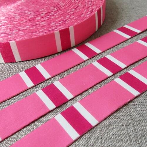 5 Yards Cute Pink Width 25mm Printed Webbing Bag Straps Tape Dog Pet Collar Leash Harness Decoration Belt Garment DIY Accessory