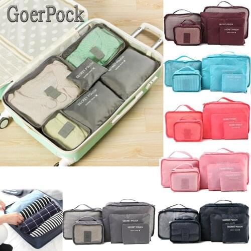 6PC Travel Storage Bag Set Clothes Tidy Organizer Wardrobe Suitcase Pouch Travel Organizer Bag Case Shoes Packing Cube Package