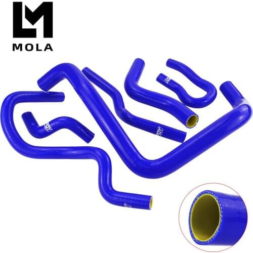 6 Pcs Silicone Radiator Coolant Hose,Silicone hose kit For Honda CIVIC SOHC D15 D16 EG EK 92-00 blue and yellow
