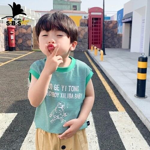 Childrens Clothing Kids Knitted Vest 2020 Summer New Korean Casual Boy Baby Striped Sleeveless Small Vest