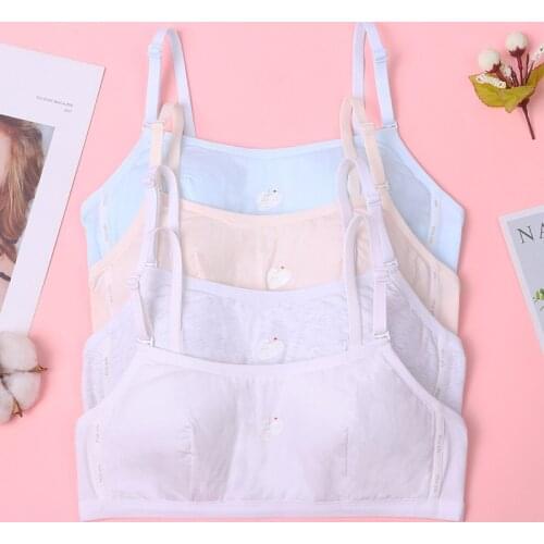 Puberty Girls Kids Cotton Training Bra Adjustable Shoulder Strap For 10-14Yrs