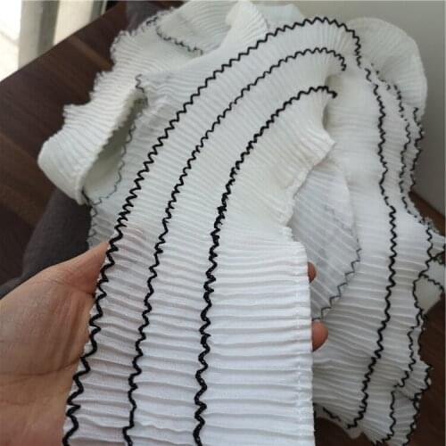 Diy 10cm wide three-layer thick chiffon wide pleated wavy lace accessories