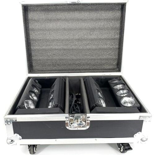 2pcs/lot flight case with Moving Head Led Spider Light 8x12W 4in1 RGBW Led Party Light DJ Lighting Beam led Moving Head Light
