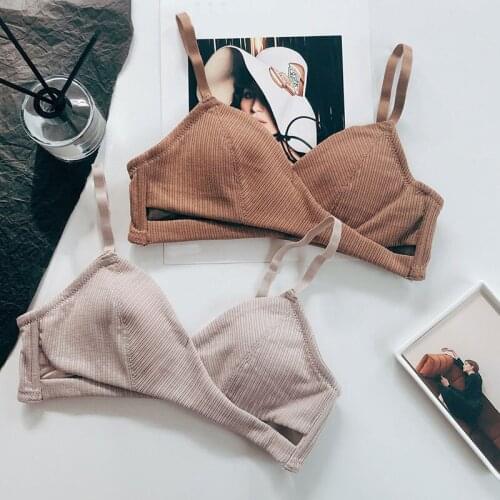 French Bralette Solid Cotton Comfort Bodysuit Underwear Women‘s Bras Sports Triangle Cup Thin Fitness Lingerie Sexy Seamless Bra