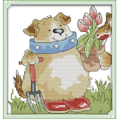 Potted plants cross stitch kit 14ct 11ct count print canvas stitches embroidery DIY handmade needlework plus