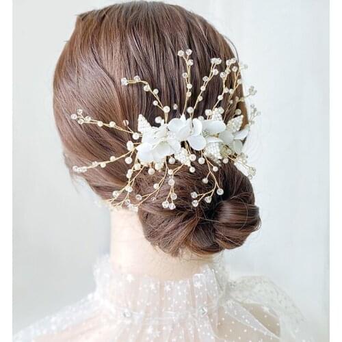 Pearls Hair Comb Chic Nice Crystal Headpiece Hair Accessories for Bridal Bridesmaid A66 A66