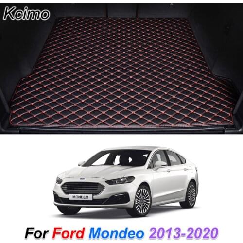 Custom Leather Car Trunk Mats for Ford Mondeo 2013-2020 Rear Trunk Floor Mat Tray Carpet Cargo Liner Auto Accessories