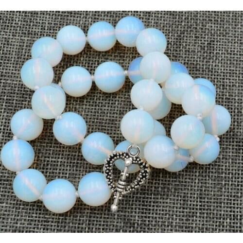 Gemstone12mm Healing Chakra Reiki Opal round Necklace Tibetan silver love clasps