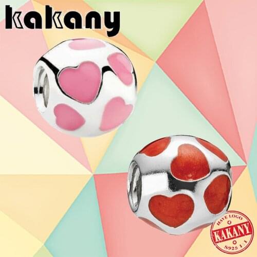 2021 New Fashion High Quality 925 Sterling Silver Pink Heart Pendant, Original Fashion Jewelry Gift For Diy Women