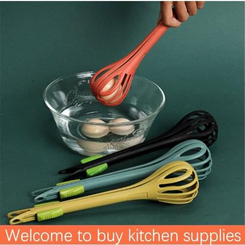 Multifunctional egg beater food tongs manual egg beater manual mixer egg cream mixer food clip pliers gadget creative salad tool