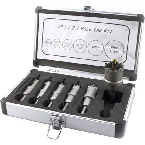 6pcs，10pcs/set 16-65mm TCT Hole Saw Drill Bits Set Carbide Tipped Metal Core Drill Bit Hole Saw Cutter With Box