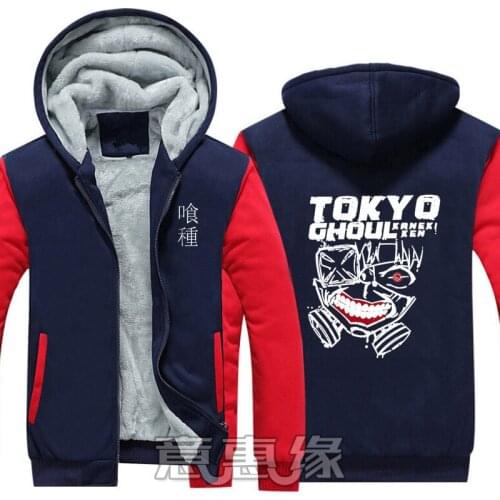 New Tokyo Ghoul re Hoodie Japan Anime kaneki ken Cosplay Jackets Coats Winter Thick Zipper Sweatshirts Men