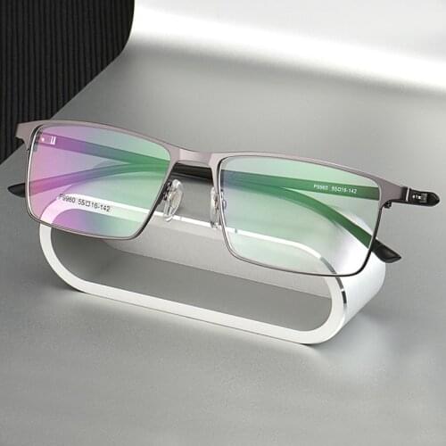 P9960 Men Titanium Alloy Eyeglasses Frame for Men Eyewear IP Electroplating Alloy Material,Full Rim and Half Rim