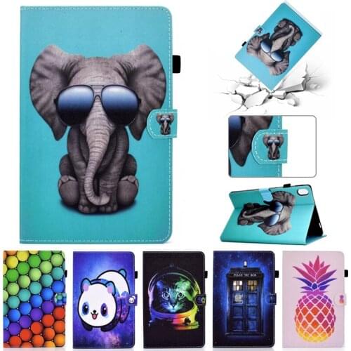Tablet Funda For Lenovo Tab P11 Case TB-J606F Lovely Elephant Panda Cover For Lenovo P11 Case Coque Wallet Stand Shell
