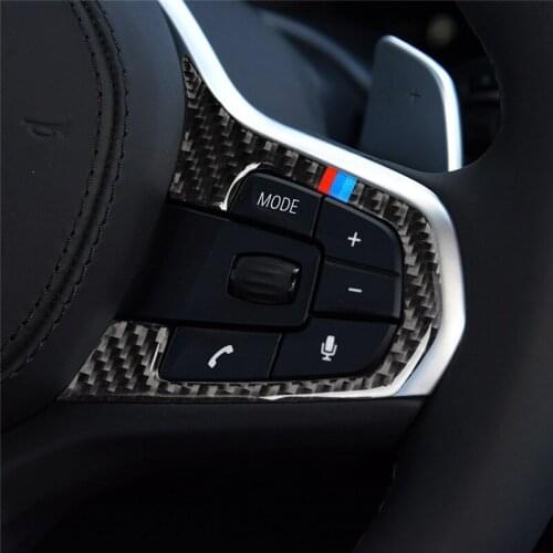 Fits For BMW 5 Series G30 X3 G01 Car accessories carbon Fiber Steering wheel buttons Car stickers and Decals Car covers