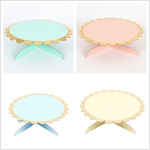 5 Color Round Cake Stand Pedestal Dessert Holder Cupcake Candy Display Rack Bakeware Birthday Wedding Party Decoration