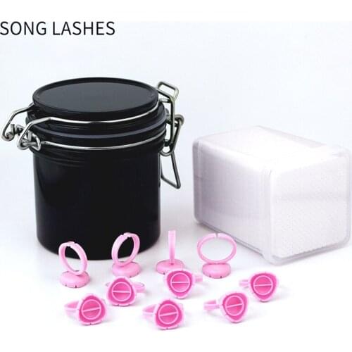 SONG LASHES Glue Ring Cleaning Pad Glue Storage Box For Eyelash Extensions For Make Up Tool For Eyelash And Tattoos