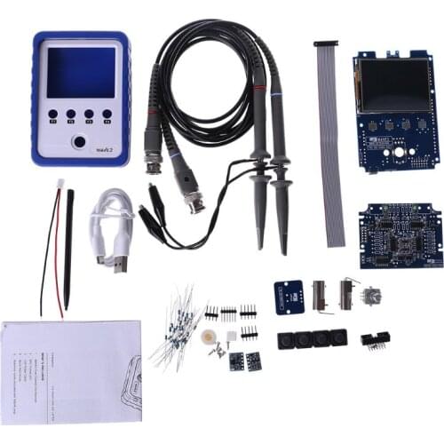 2 Channel Portable Oscilloscope DDS function Generator X-Y display WAVE2 DIY Kits Touch screen 200KHz Oscilloscope Kit