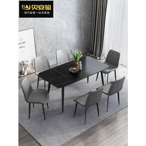 Simple rectangular family dining table and simple marble dining table